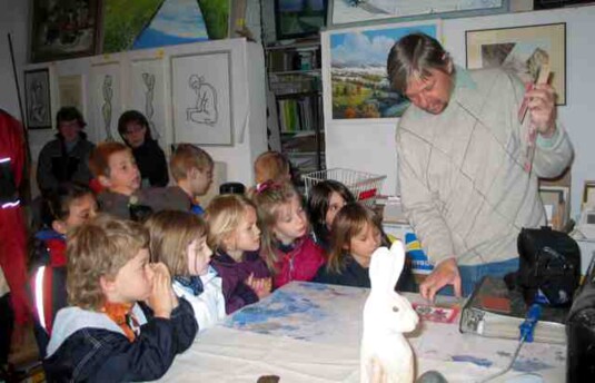 Besuch im Atelier im Farrenstall Kindergarten Dossenbach 2005
