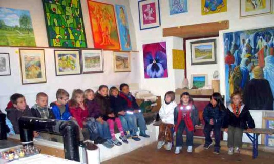 Besuch im Atelier im Farrenstall Kindergarten Dossenbach 2005