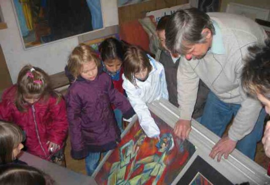 Besuch im Atelier im Farrenstall Kindergarten Dossenbach 2005