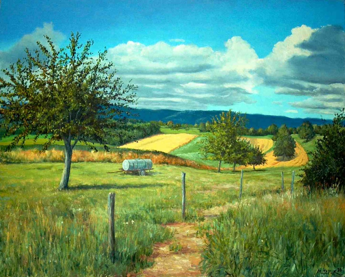Dinkelberglandschaft an dem Hohe Flum mit Tränke