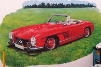 Mercedes 300 Cabriolet rot