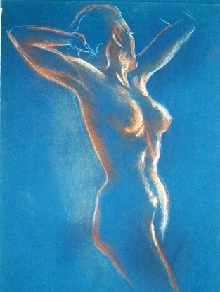 Aktstudie auf blau