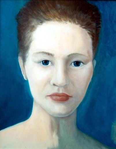 Porträt auf Blau